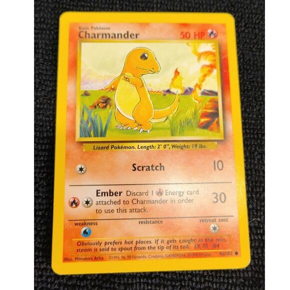 Pokemon Charmander 46/102 Base Set NM Trading Card Game Lizard Original - Picture 1 of 4